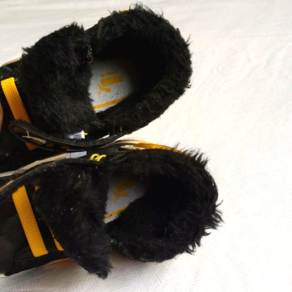 puma first round high top sneakers yellow & black patent toddler boys size 6 - Picture 8 of 11